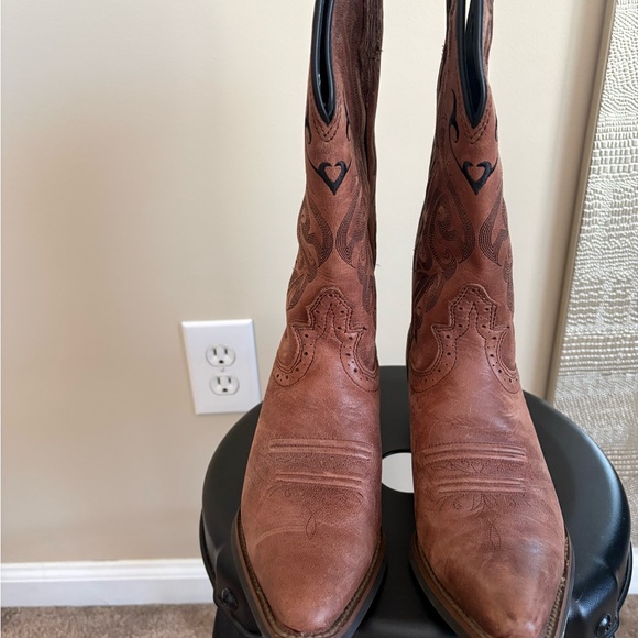 Justin Boots Shoes - Justin Boots Dark Brown Mustang Cowboy Boots